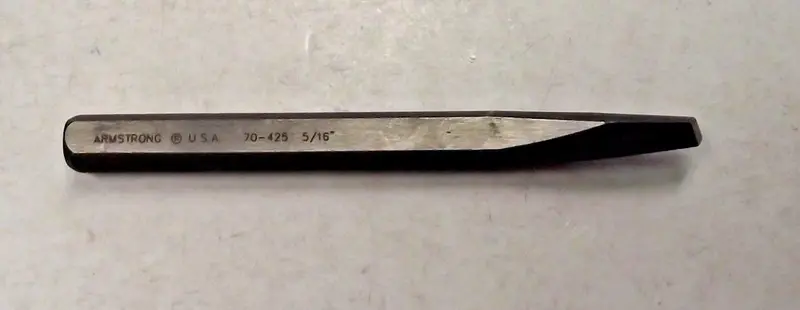 Armstrong 70-425 Cold Chisel – 5/16″ x 1/2″ x 6″, Diamond Point Tip, USA-Made