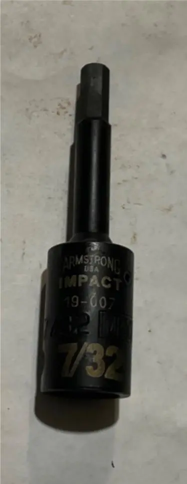 Armstrong Hex Bit – 7/32 Inch, 3/8 Inch Drive for Impact Applications