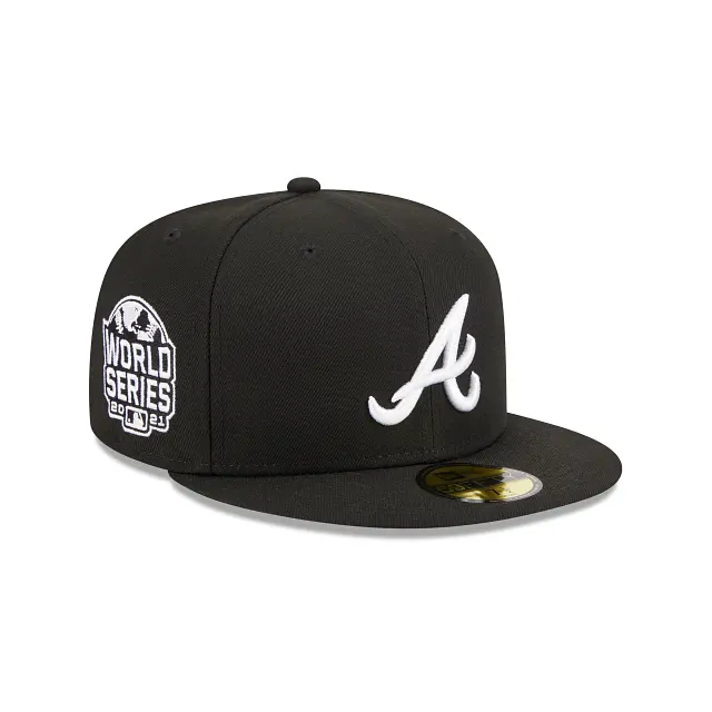 Atlanta Braves 2021 World Series Black & White Side Patch 59Fifty Fitted Cap