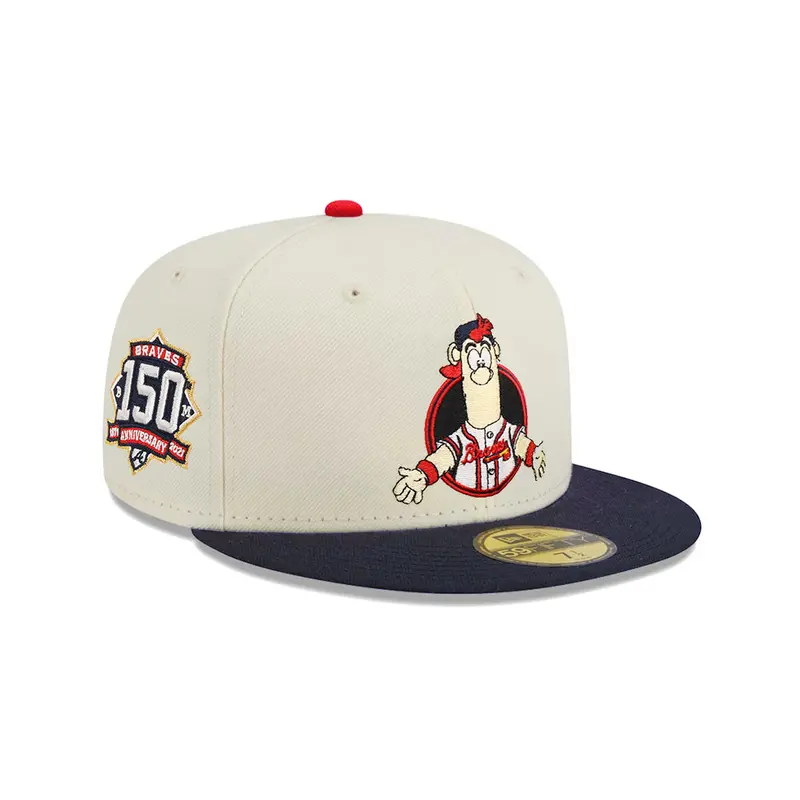 Atlanta Braves Blooper Mascot Chrome & Navy 150th Anniversary 59Fifty Fitted Cap