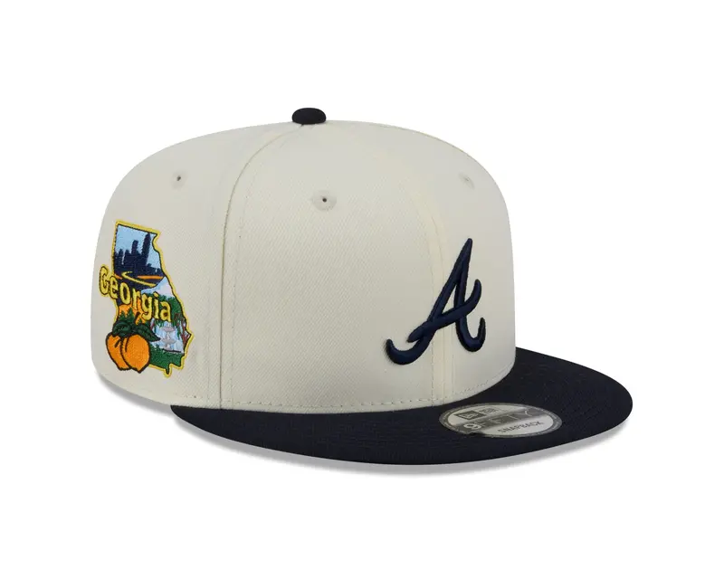 Atlanta Braves Navy Chrome State-Themed 9Fifty Snapback