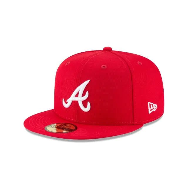 Atlanta Braves Scarlet Red & White 59Fifty Fitted Cap