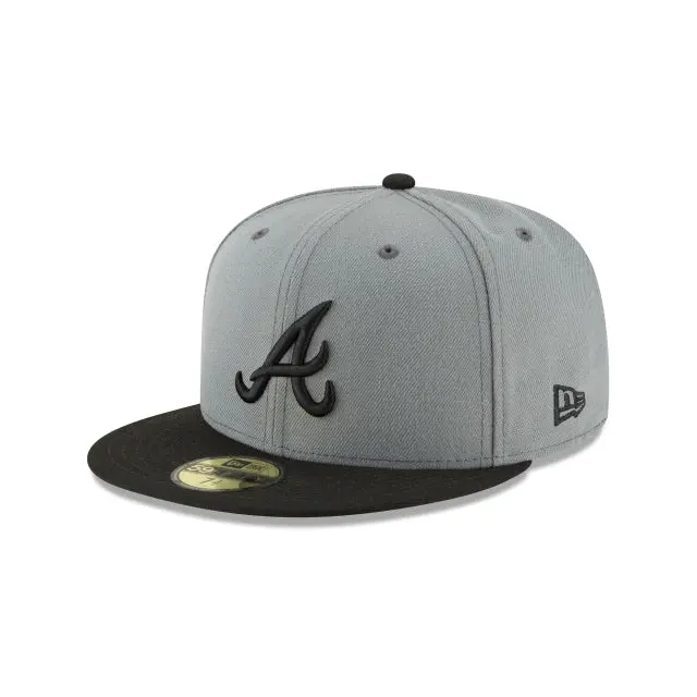 Atlanta Braves Storm Gray & Black MLB 59Fifty Fitted Cap