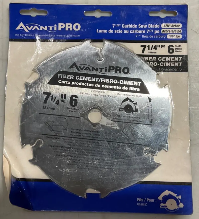 Avanti Pro P0706CH Fiber Cement Circular Saw Blade – 7-1/4″, 6-Tooth Carbide #35