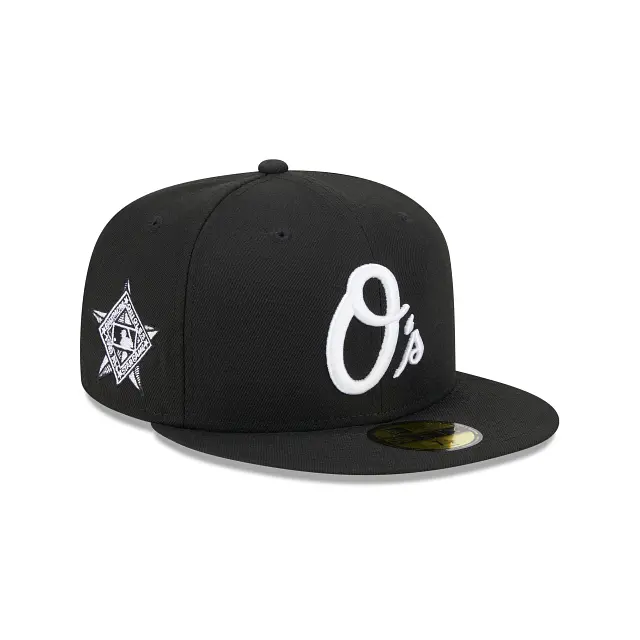 Baltimore Orioles 1993 MLB All-Star Game Black & White Side Patch 59Fifty Fitted Cap