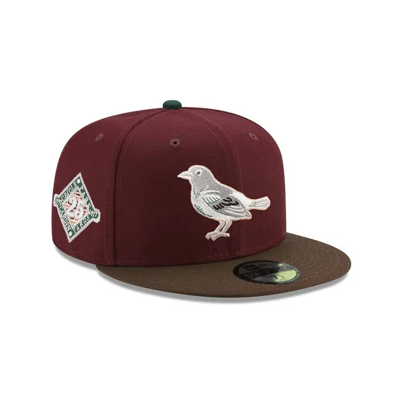 Baltimore Orioles 25th Anniversary Maroon & Walnut Two-Tone SP 59Fifty Fitted Cap