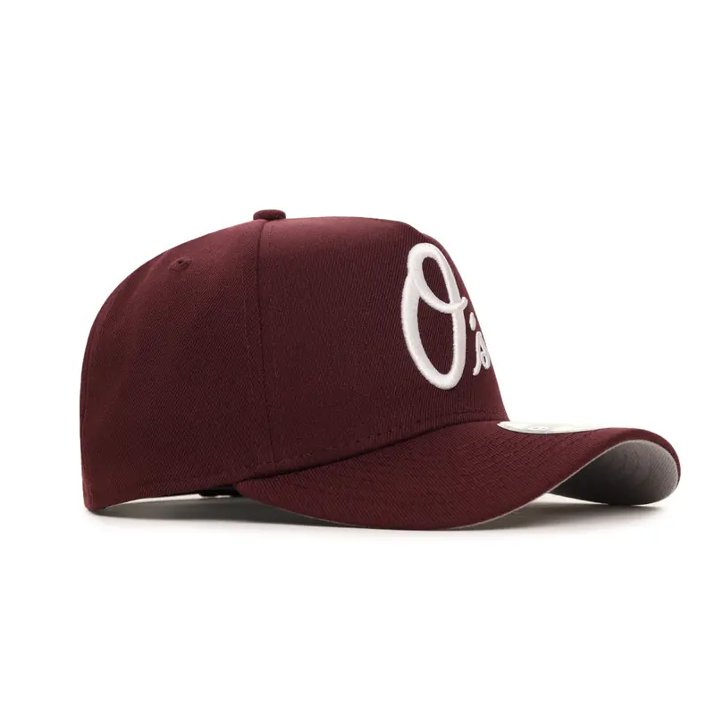 Baltimore Orioles Maroon on White 9Forty A-Frame Snapback Hat