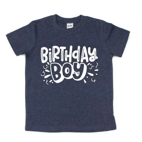 ‘Birthday Boy’ Heather Navy T-Shirt for Toddlers