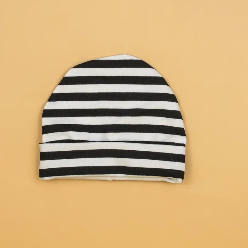 Black-and-White Striped Baby Beanie