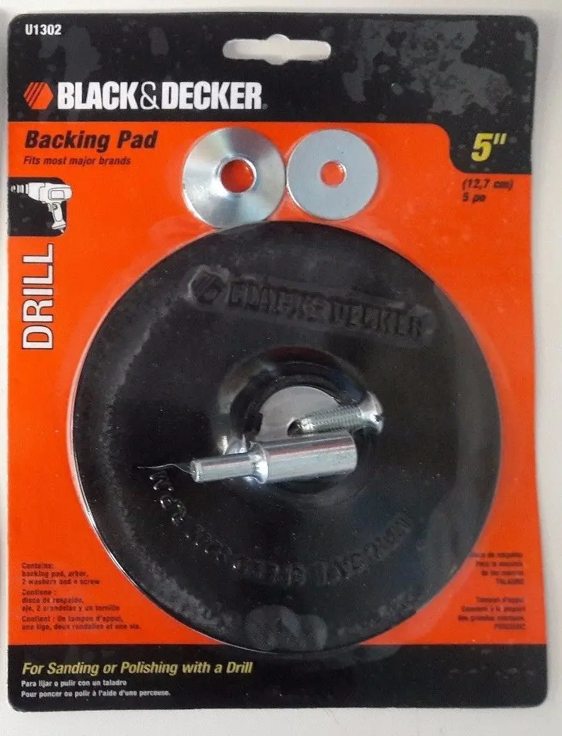 Black & Decker U1302 5-Inch Backing Pad with 1/4″ Shank