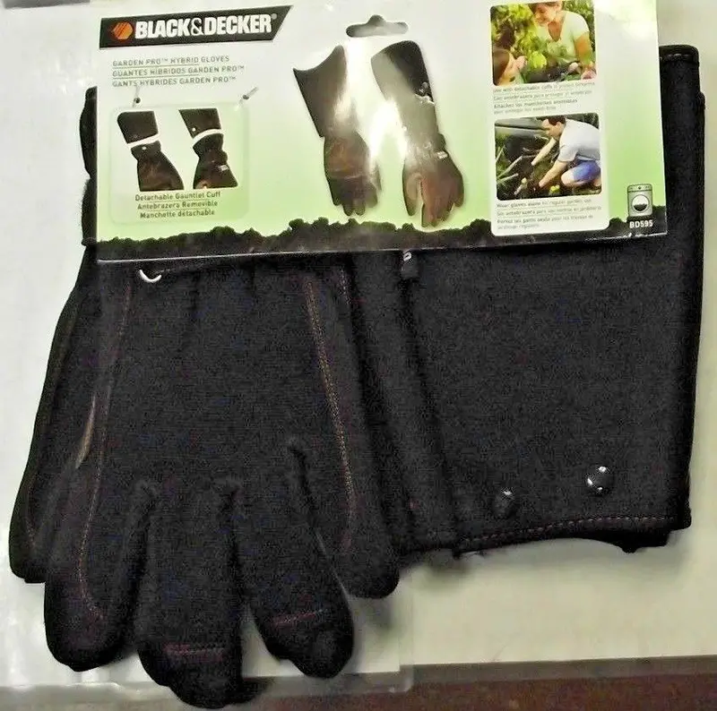 Black+Decker BD595 Pro Gardener Hybrid Utility Gloves – L/XL, Yard & Job Safety
