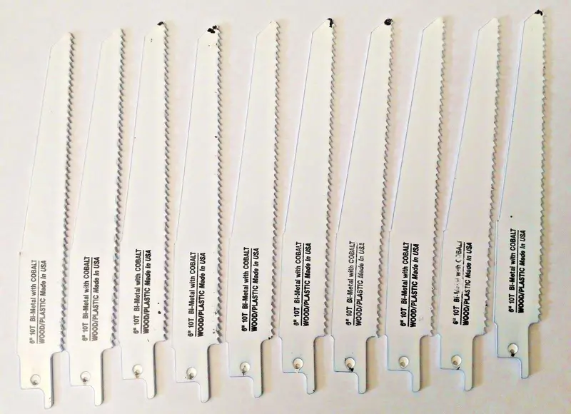Blu-Mol 6″ × 10 TPI Bi-Metal Reciprocating Blades – Fast-Cutting, 10-Pack (USA)