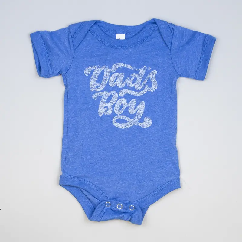 Blue Bodysuit with ‘Dad’s Boy’ Embroidery