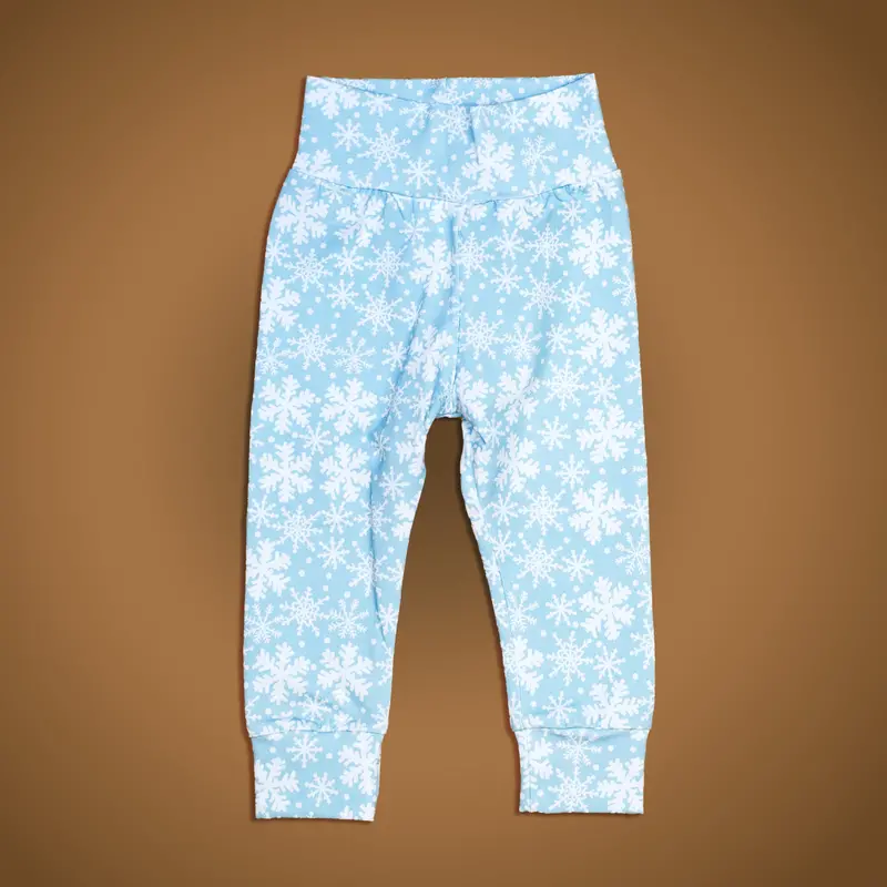 Blue Snowflake Print Leggings