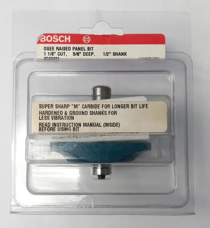 Bosch 85638M Ogee Raised Panel Router Bit – 1-1/8-inch Cut, 5/8-inch Depth, 1/2-inch Shank