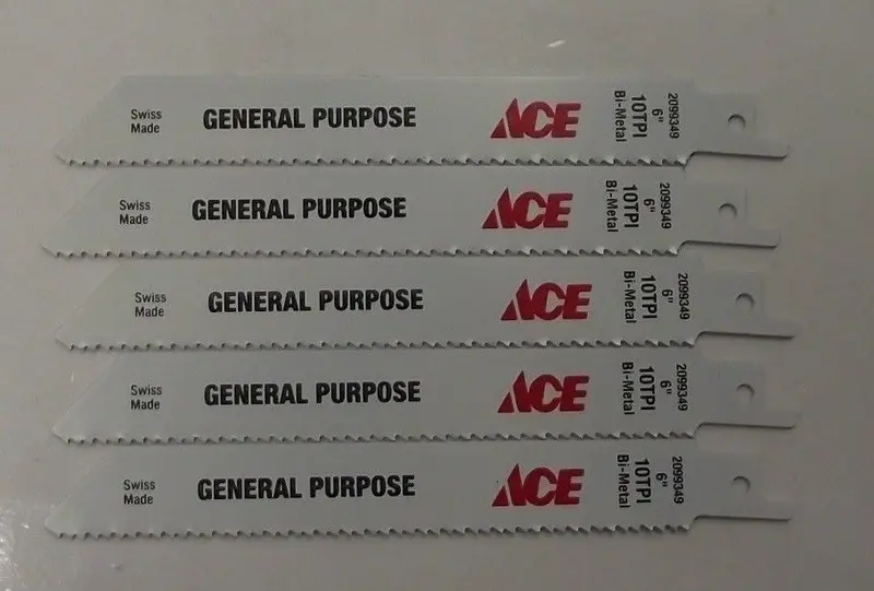 Bosch ACE 2099349 6-Inch 10-TPI Bi-Metal Reciprocating Saw Blade – 5-Pack, Swiss-Made