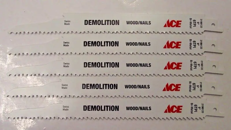 Bosch ACE 2198133 9-Inch 6-TPI Demolition Reciprocating Saw Blade – 5-Pack, Swiss-Made