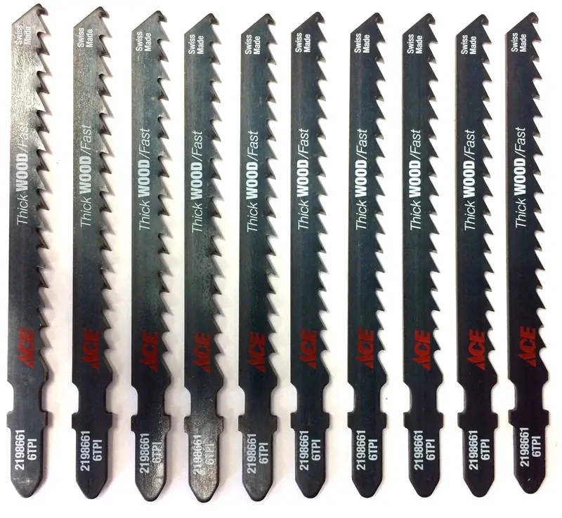 Bosch ACE 2198661 4-Inch 6-TPI Jig Saw Blade for Thick Wood – Fast-Cut, Swiss-Made, 10-Pack