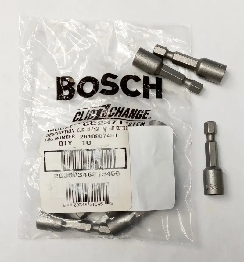 Bosch CC2371 Magnetic Nutsetter Set – 10-Piece, 1/4″ x 1 5/8″ Drive, USA-Made Precision Tools