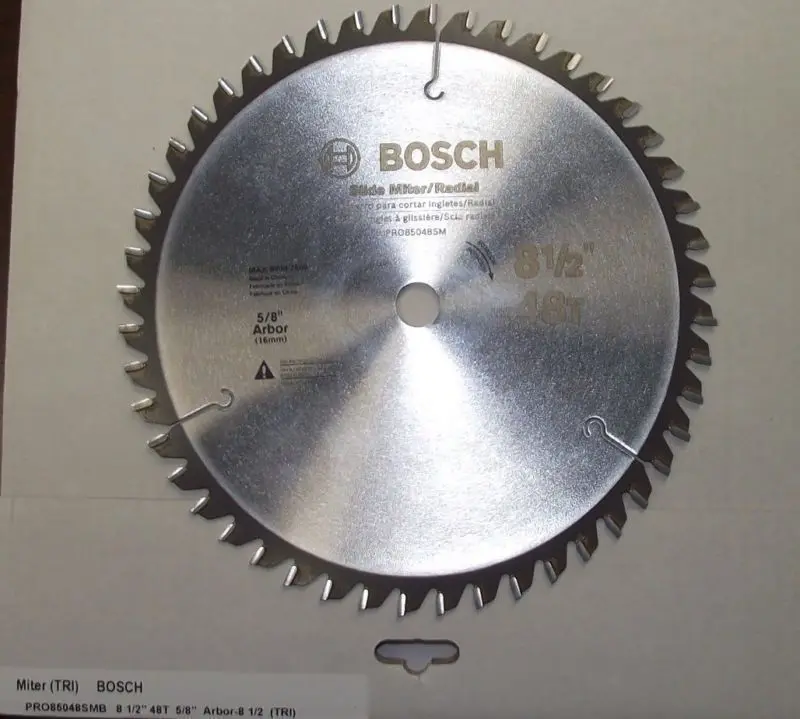 Bosch PRO85048SMB 8-1/2″ ATB Carbide Saw Blade – 48 Teeth, Flat Grind, 5/8″ Arbor