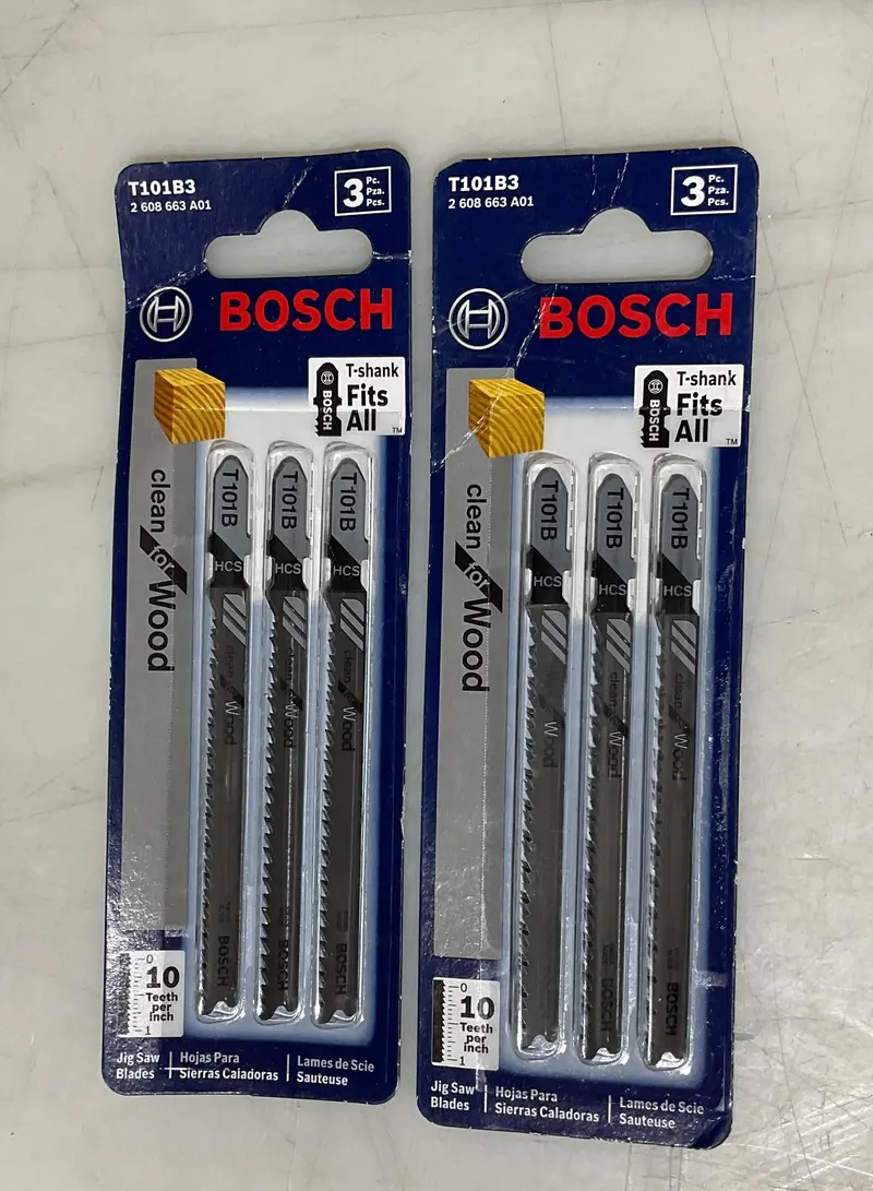 Bosch T101B3 Clean Wood-Cut Jig Saw Blades – 4″, 10 TPI, T-Shank, 2–3-Pack