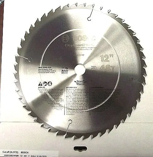 BOSCH TCG Carbide Woodworking Saw Blade – 12″ x 48-Tooth for Smooth Cuts