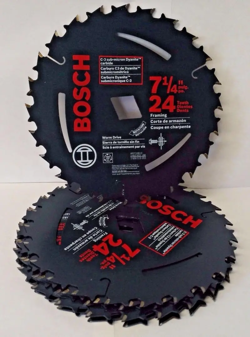 Bosch WD724B10 – 7-1/4″ 24-Tooth Circular Saw Blade with Diamond Arbor Knockout (10-Pack)