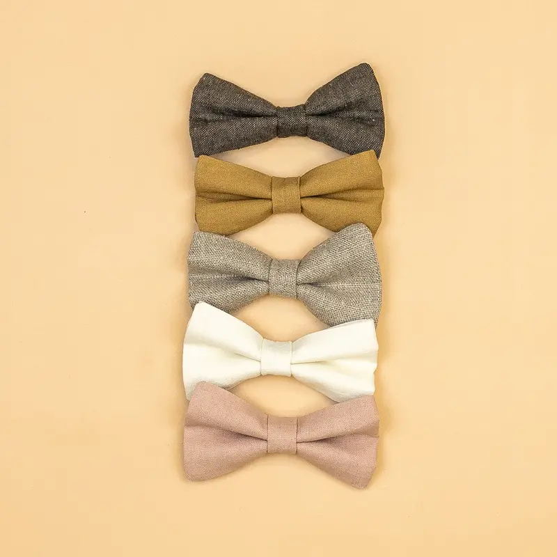 Breathable Linen Snap-On Bow Tie