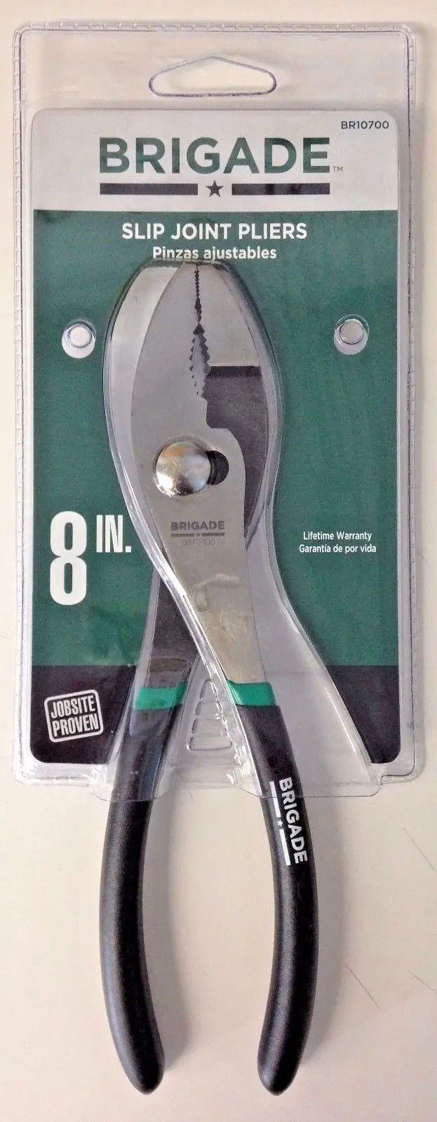 Brigade 8″ Slip-Joint Pliers with Dual-Grip Jaw Design