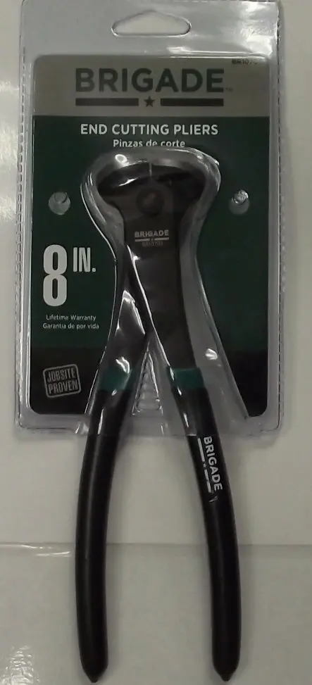 Brigade BR10705 End-Cutting Pliers – 8″ Length with Cushion-Grip Handles