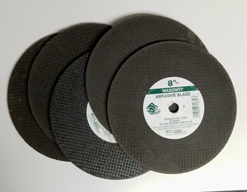 Bullard Abrasive Masonry Cutting Wheels – 8-Inch × 1/8-Inch × 5/8-Inch, Heavy-Duty Concrete & Stone Discs (5-Pack)