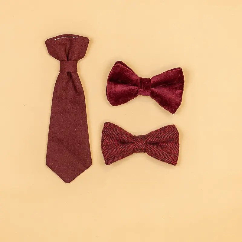 Burgundy Snap-On Baby Tie for Special Occasions