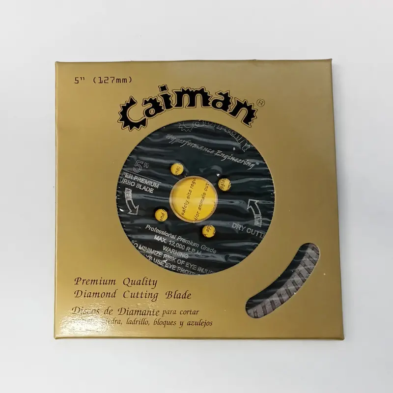 Caiman 11150 Turbo Diamond Saw Blade – 5″, 8mm Rim Height, Universal 5/8″–7/8″ Arbor