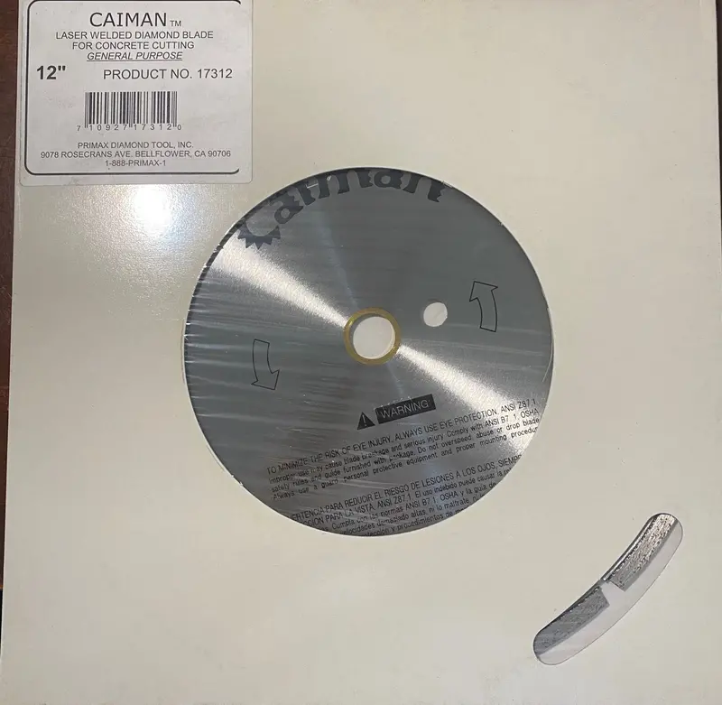 Caiman 17312 12-Inch Diamond Cutting Blade – Wet/Dry Concrete Saw Blade