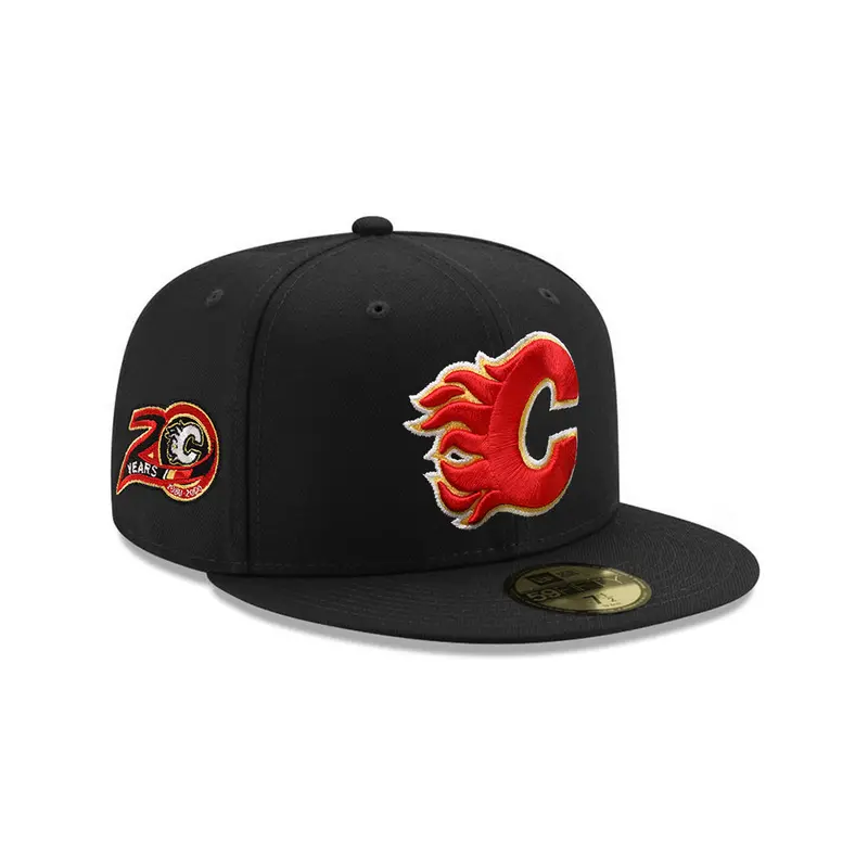 Calgary Flames 20th Anniversary Black Fitted Hat – NHL 59Fifty Cap