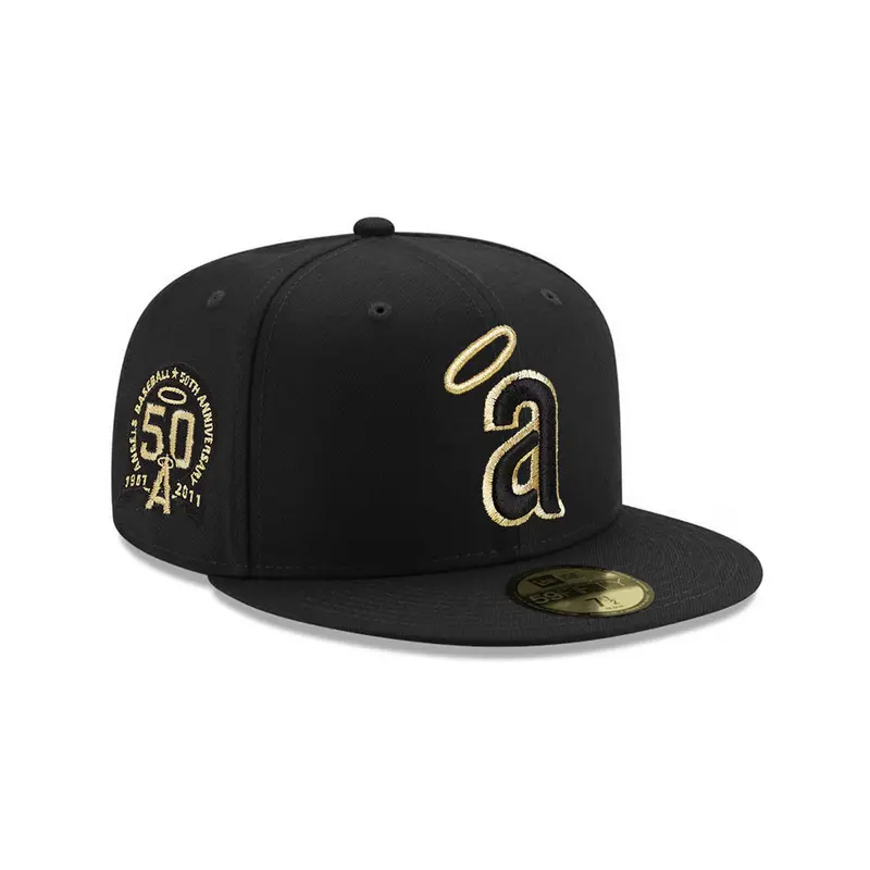 California Angels 50th Anniversary Black and Gold SP 59Fifty Fitted Cap