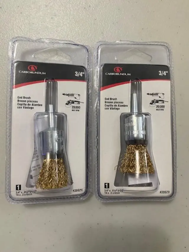 Carborundum 3/4″ End Brush – Compact Wire Brush, 2-Piece Pack
