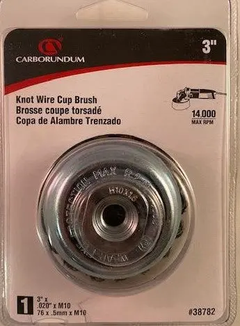 Carborundum 38782 3-Inch Knot-Type Wire Cup Brush – M10 Thread