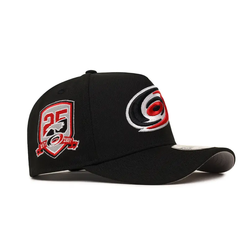 Carolina Hurricanes 25th Anniversary Black Snapback – NHL A-Frame 9Forty Hat