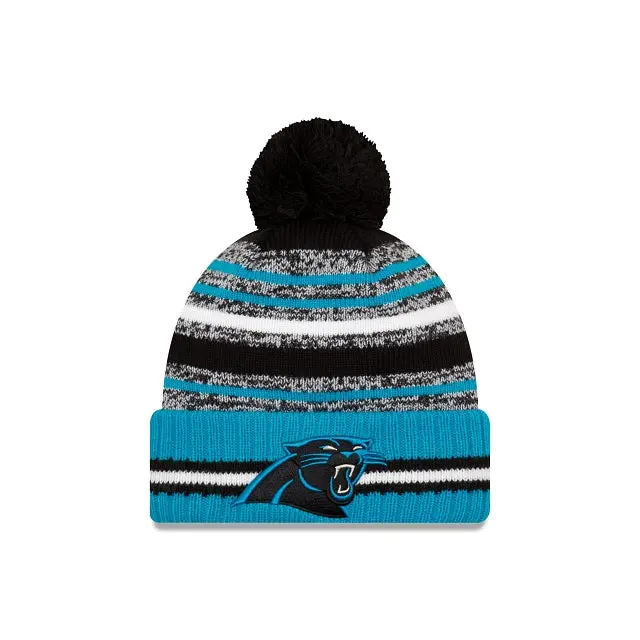 Carolina Panthers 2021 Official NFL Sideline Pom Beanie