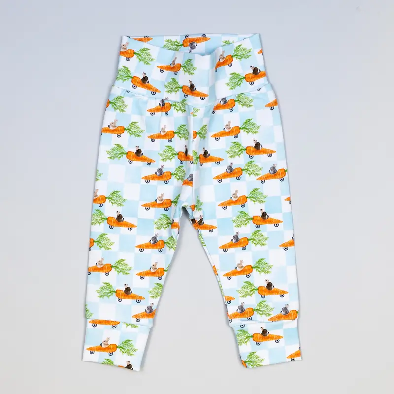 Carrot Racers Easter Leggings with Vibrant Spring Design