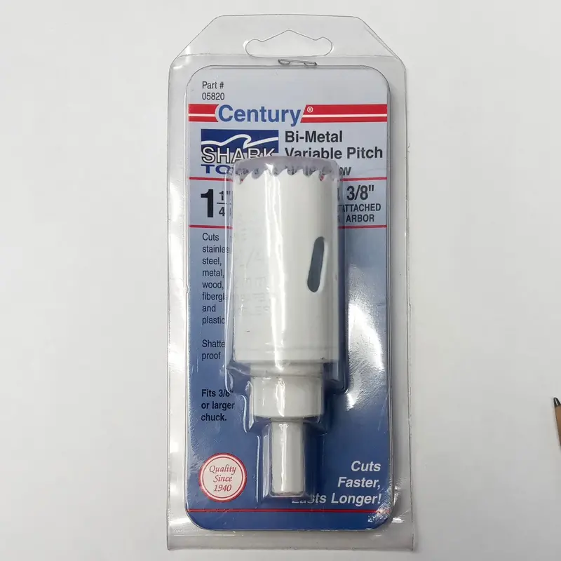 Century Bi-Metal Hole Saw – 1-1/4-Inch Variable-Pitch Design, Fits 3/8-Inch Arbor (05820)