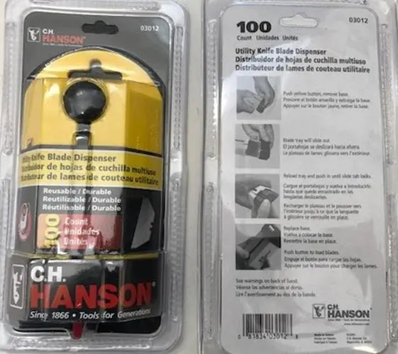 CH Hanson Utility Blade Pack – 100 Blades with Dual Dispenser, Industrial-Grade Replacement Blades