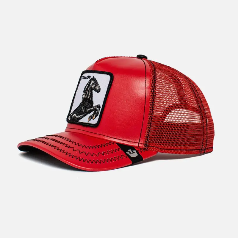 Cherry Mustang Stallion Trucker Snapback Hat Inspired by Animal Farm Allegory