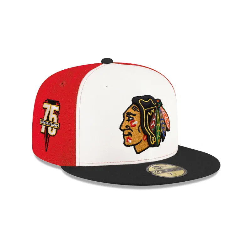 Chicago Blackhawks 75th Anniversary Tri-Color SP 59Fifty Fitted Cap