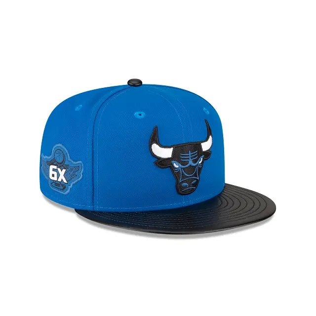 Chicago Bulls Six-Time Champions Royal Black 9Fifty Snapback Cap