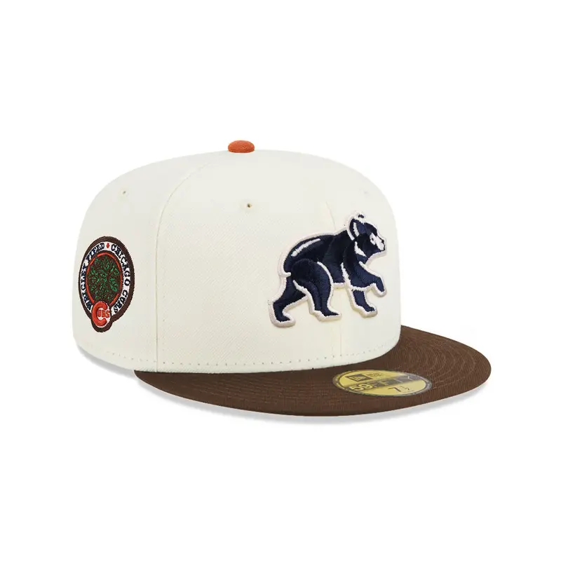 Chicago Cubs Chrome & Brown Wrigley Field Tribute 59Fifty Fitted Cap