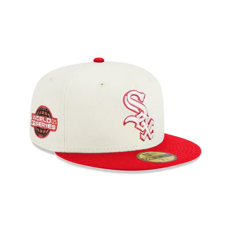 Chicago White Sox 2005 World Series Champion Chrome Red and Black Two-Tone SP 59Fifty Fitted Cap