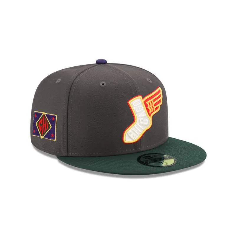 Chicago White Sox City Connect Fitted Cap – Graphite & Dark Green NHL-Inspired Design