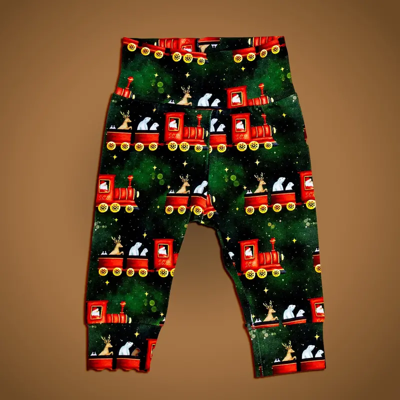 Christmas Train Print Leggings for Kids